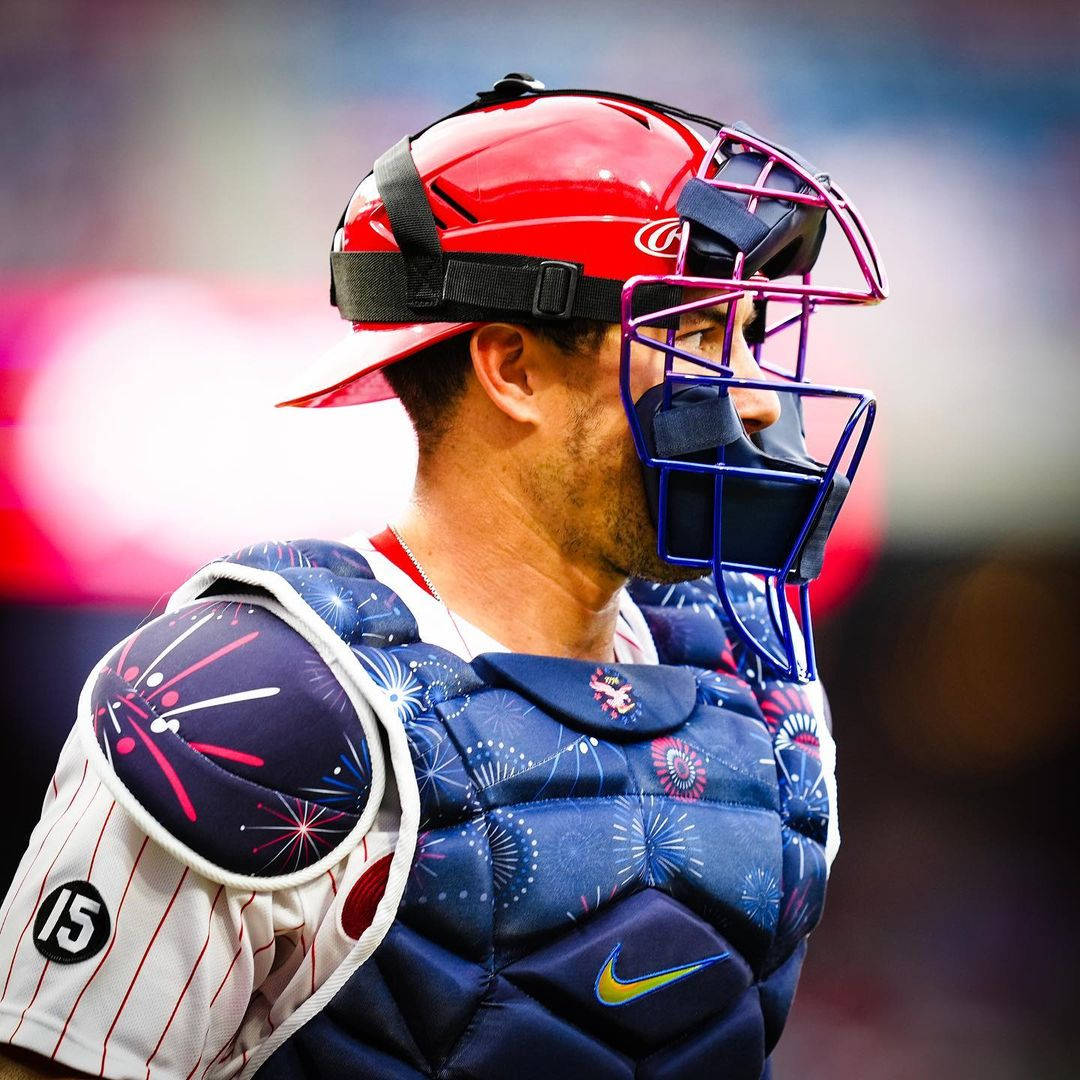 Jt Realmuto Blue Chest Protector Background