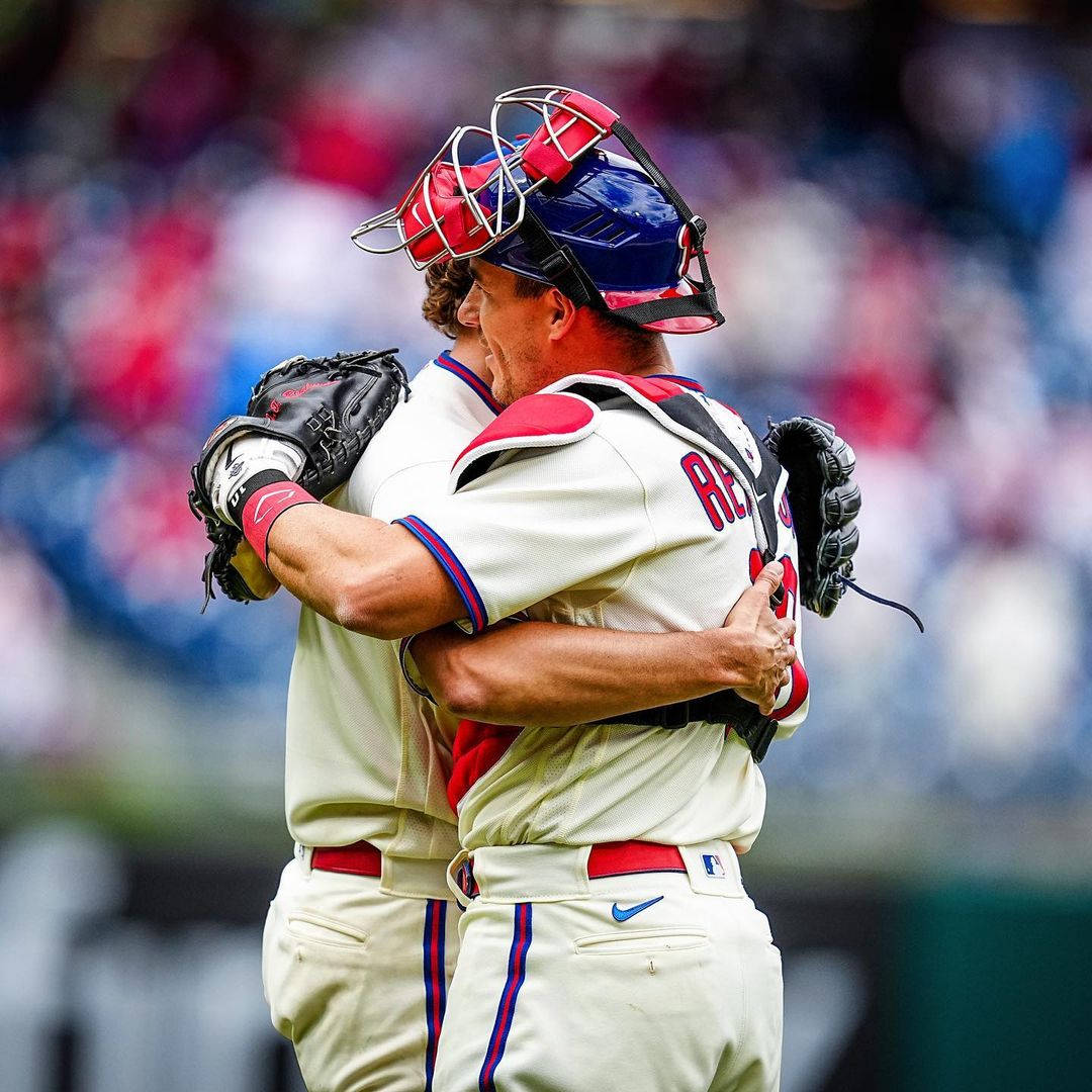 Jt Realmuto Hugging Teammate