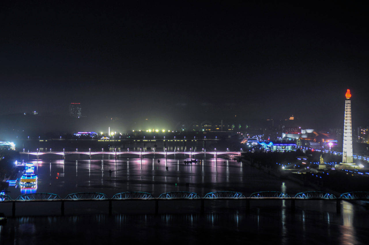 Juche Tower Pyongyang Overlooking City