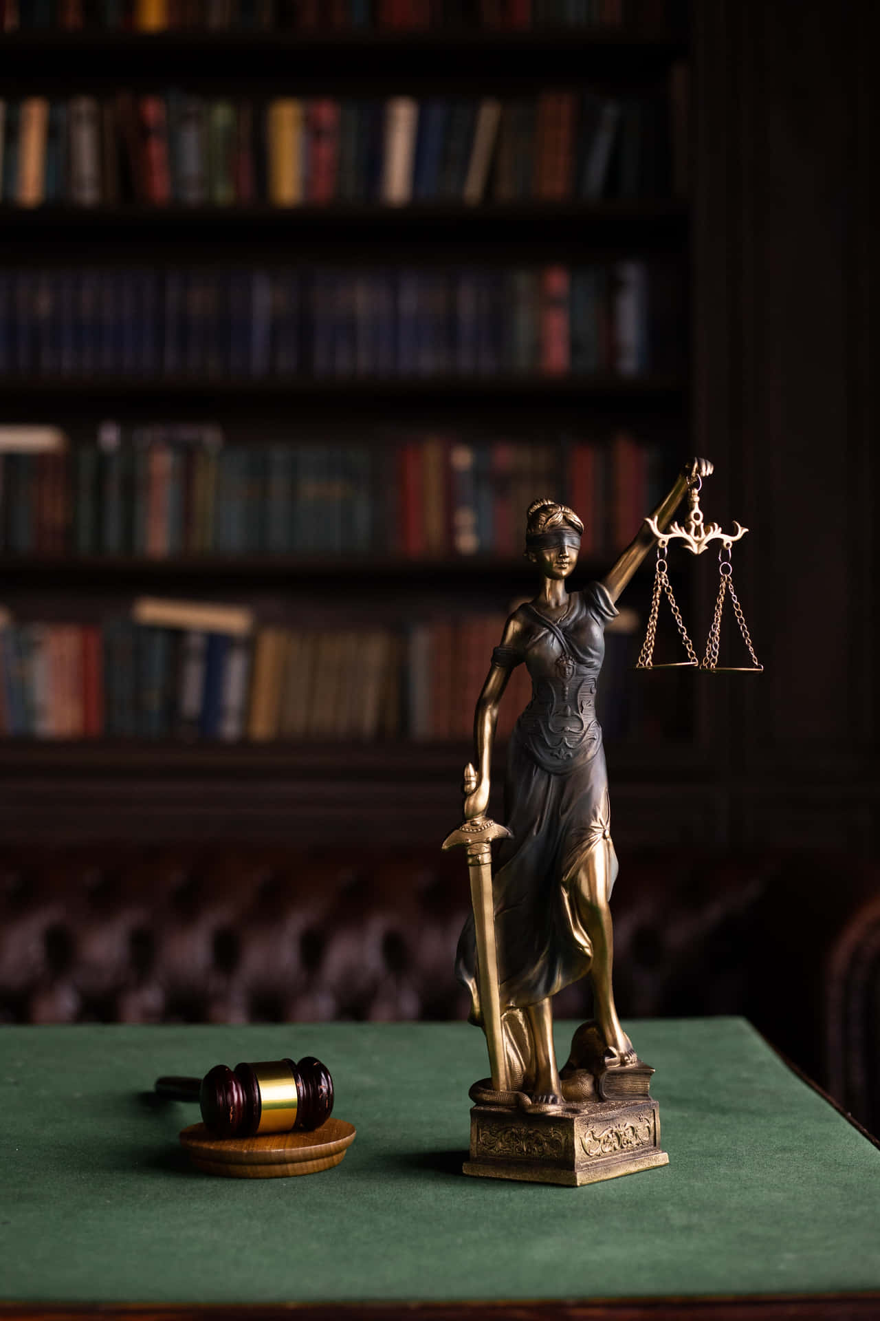 Judicious Lady Bronze Sculpture Background