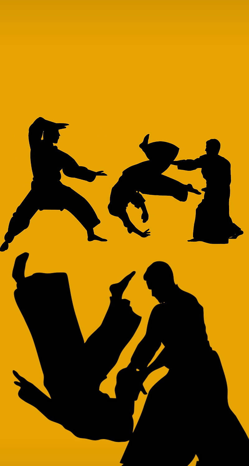 Judo Yellow Black Art Background
