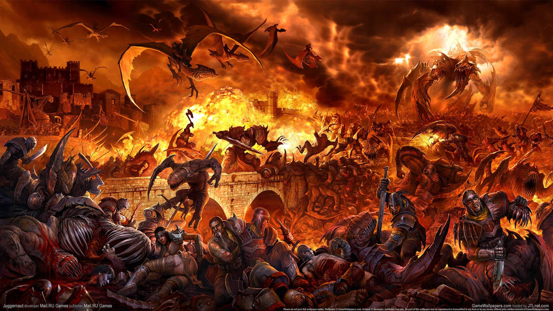 Juggernaut Flaming City Background