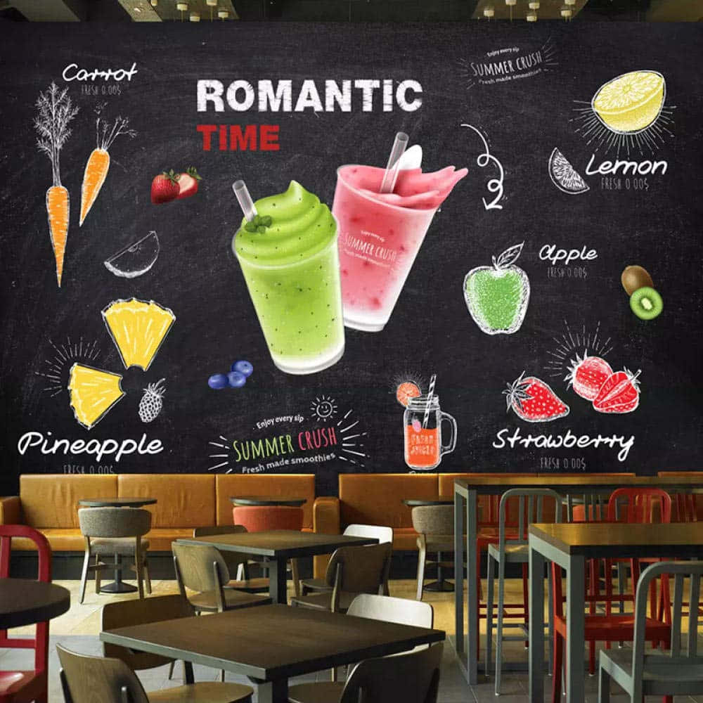 Juice Illustration On A Chalkboard Background