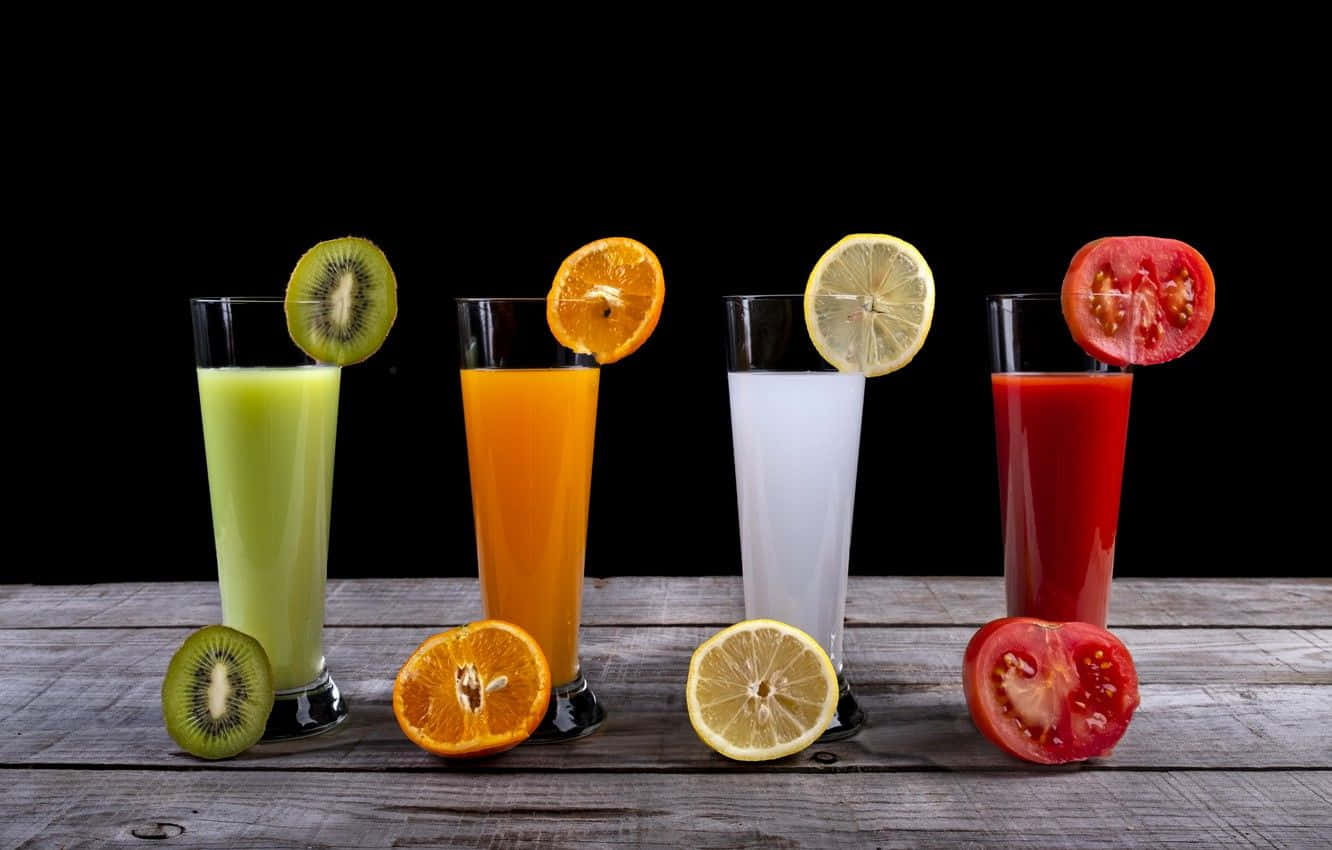 Juice With Different Flavors Background