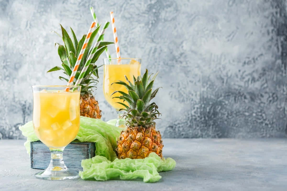 Juice With Fresh Whole Pineapples
