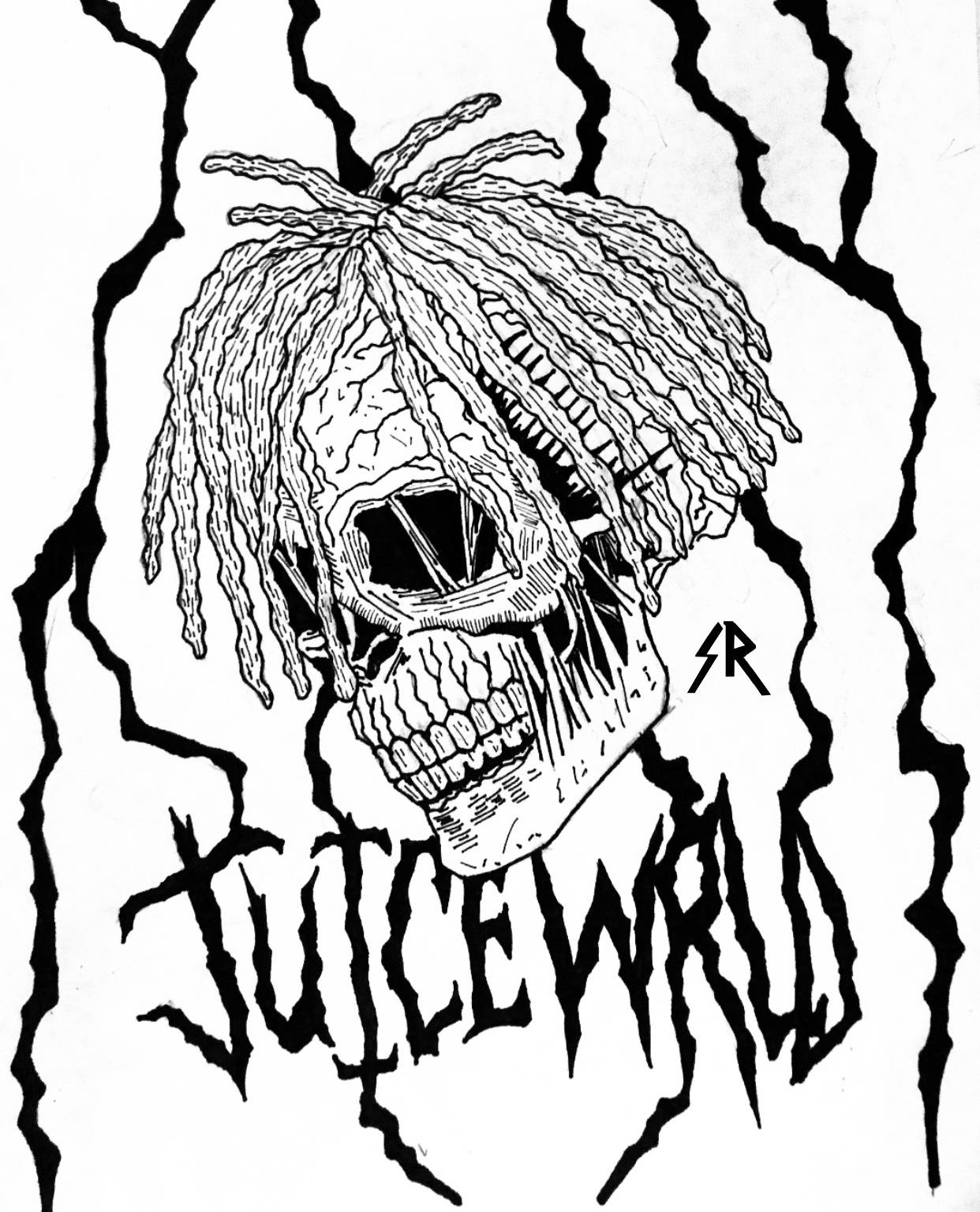 Juice Wrld 999 Skull Logo Background