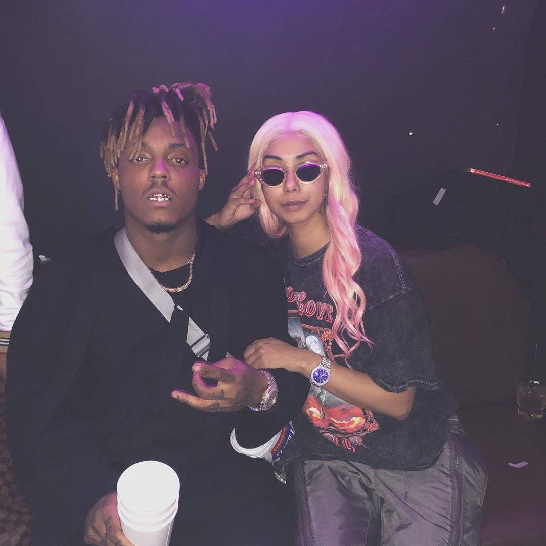 Juice Wrld And Ally Pink Hair Background