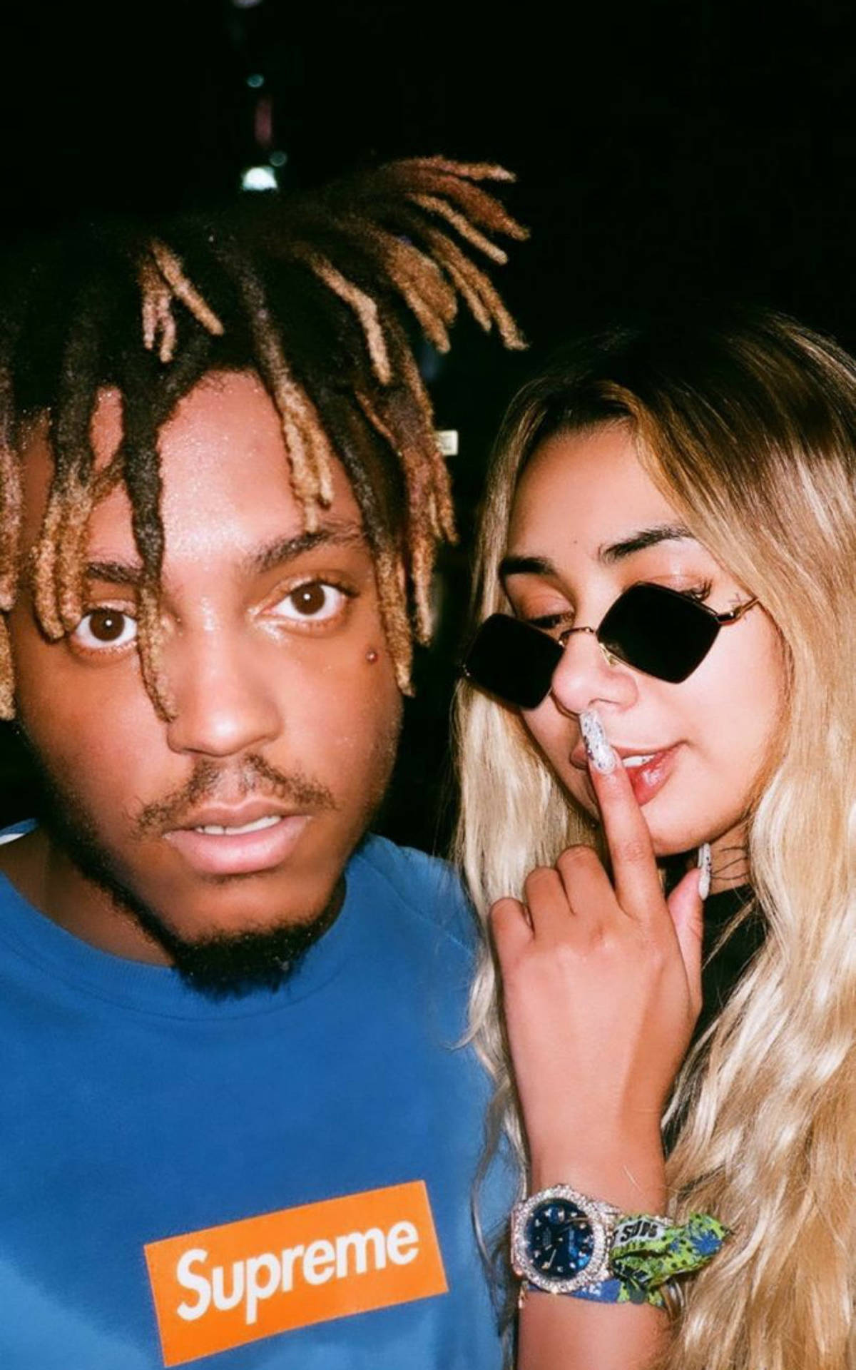 Juice Wrld And Ally Up-close Background