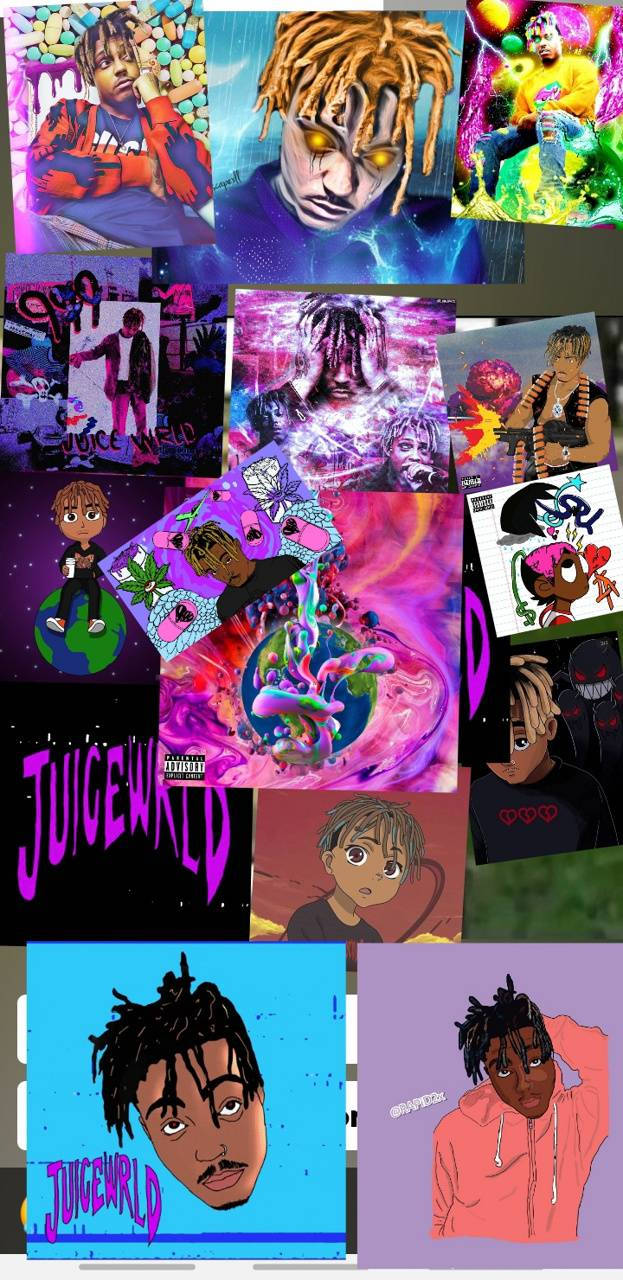 Juice Wrld Anime Collage For Phone Background