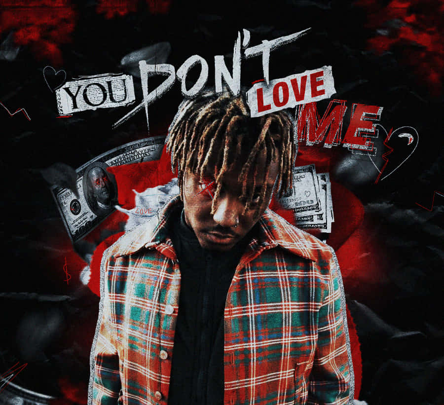 Juice Wrld Art Black And Red You Don't Love Me Background