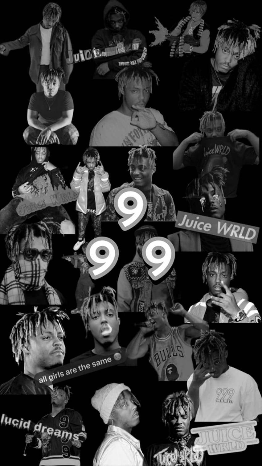 Juice Wrld Black Collage Phone Background