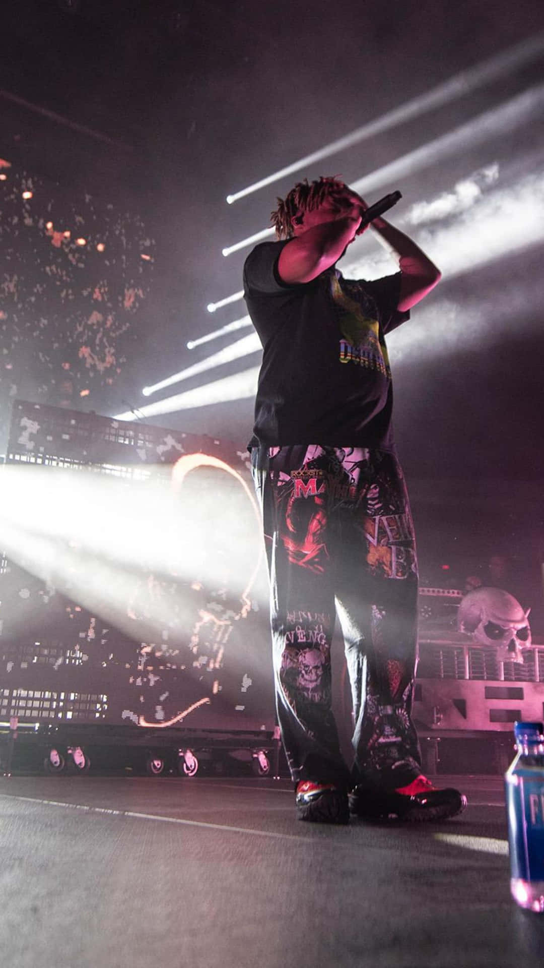 Juice Wrld Bringing Excitement To His Concert Crowd Background