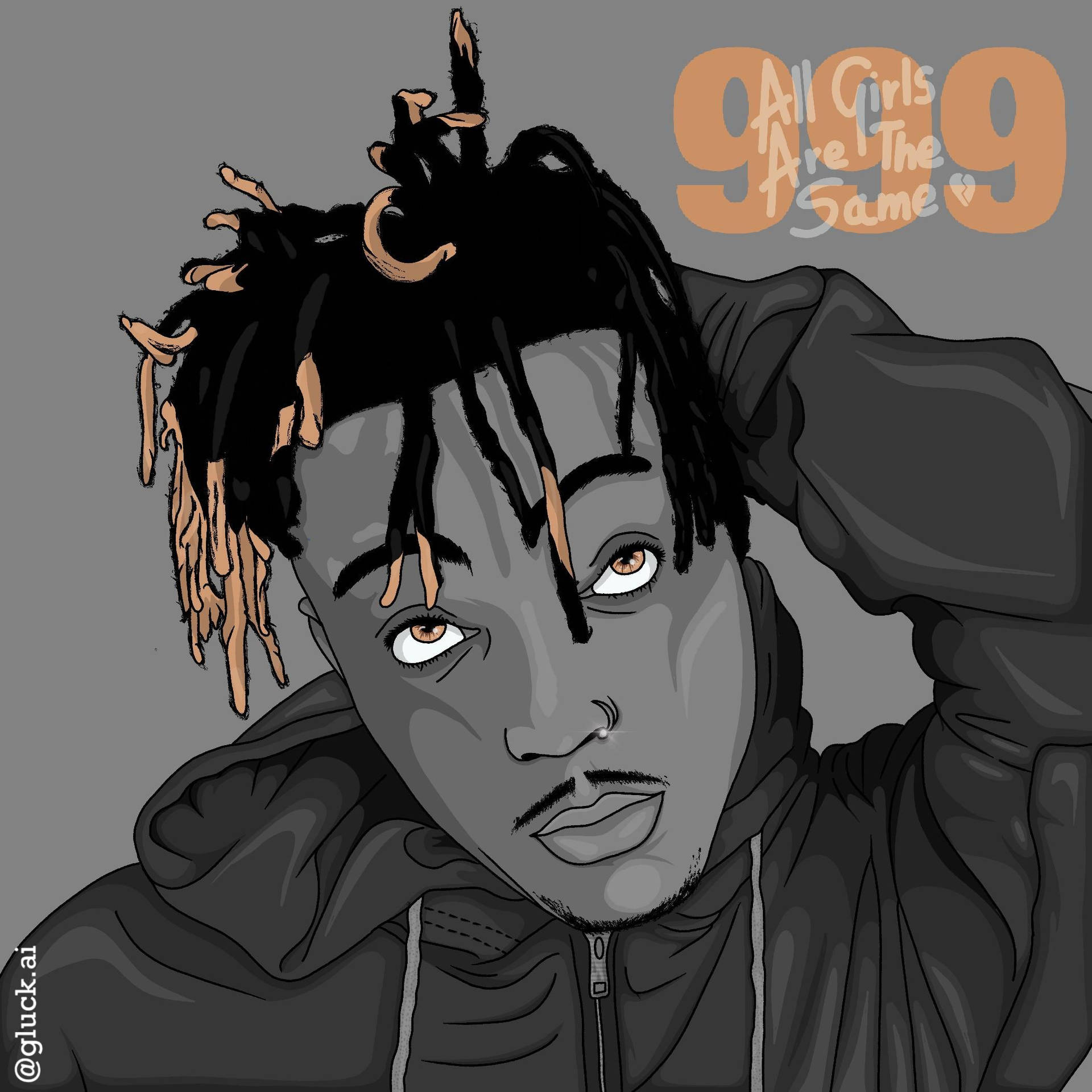 Juice Wrld Cartoon Image Background