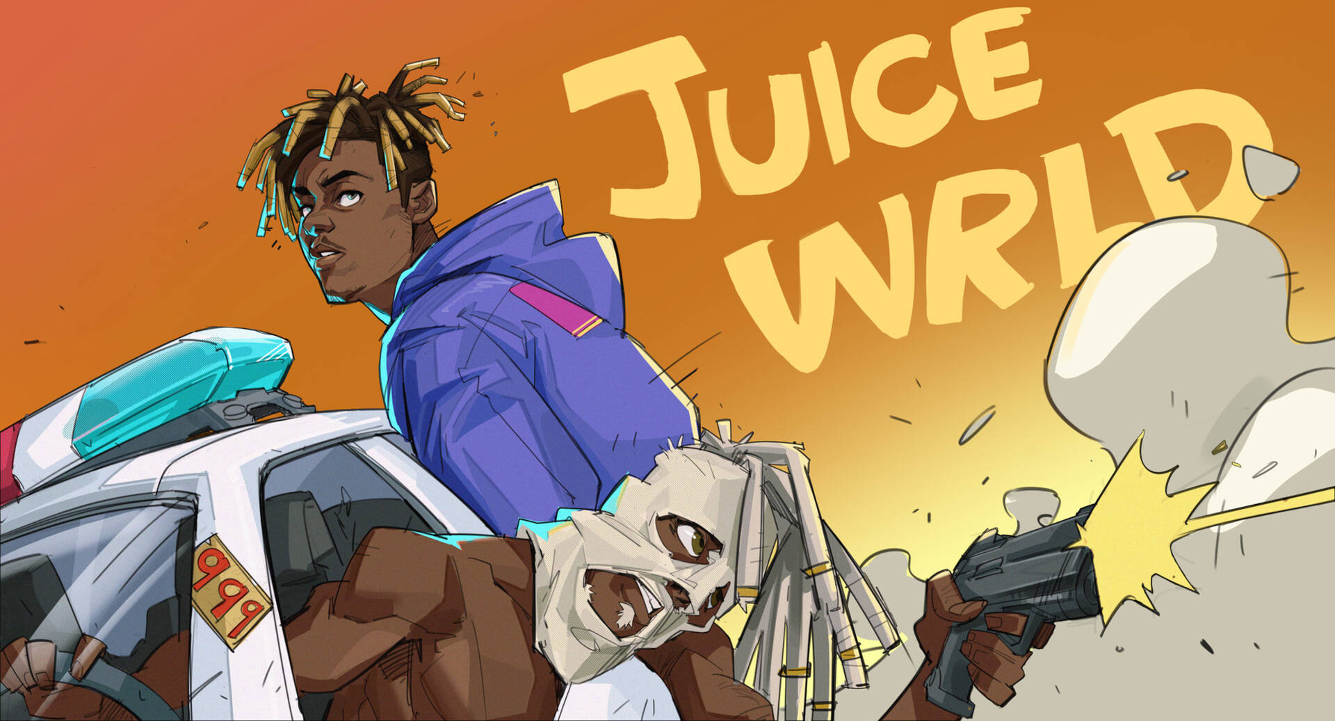 Juice Wrld Desktop Animated Art Background