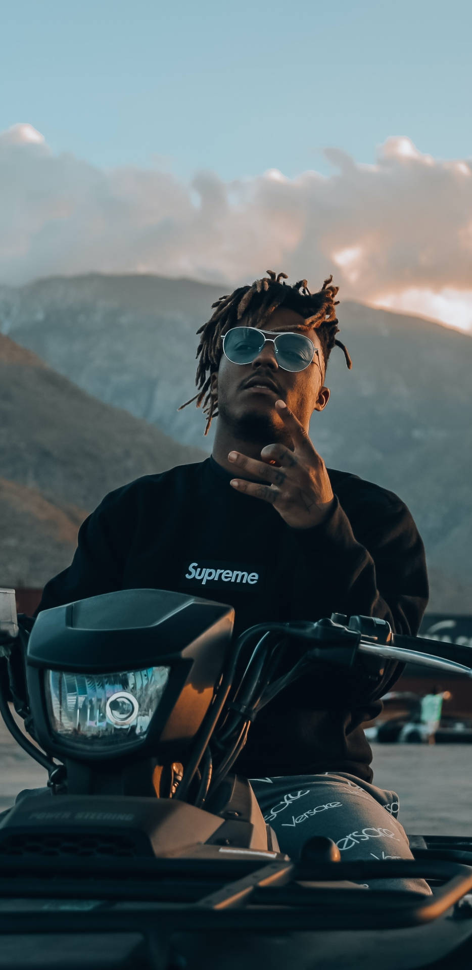 Juice Wrld On Motorcycle Phone Background