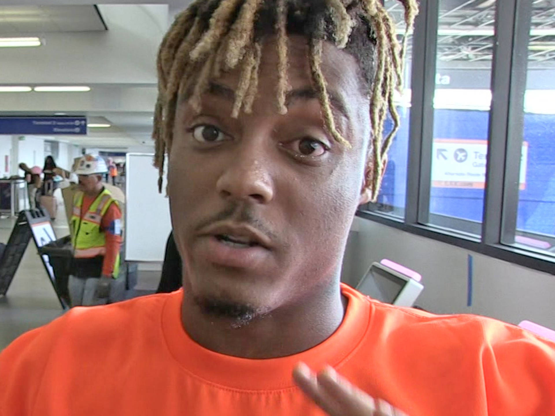 Juice Wrld Orange Shirt Background