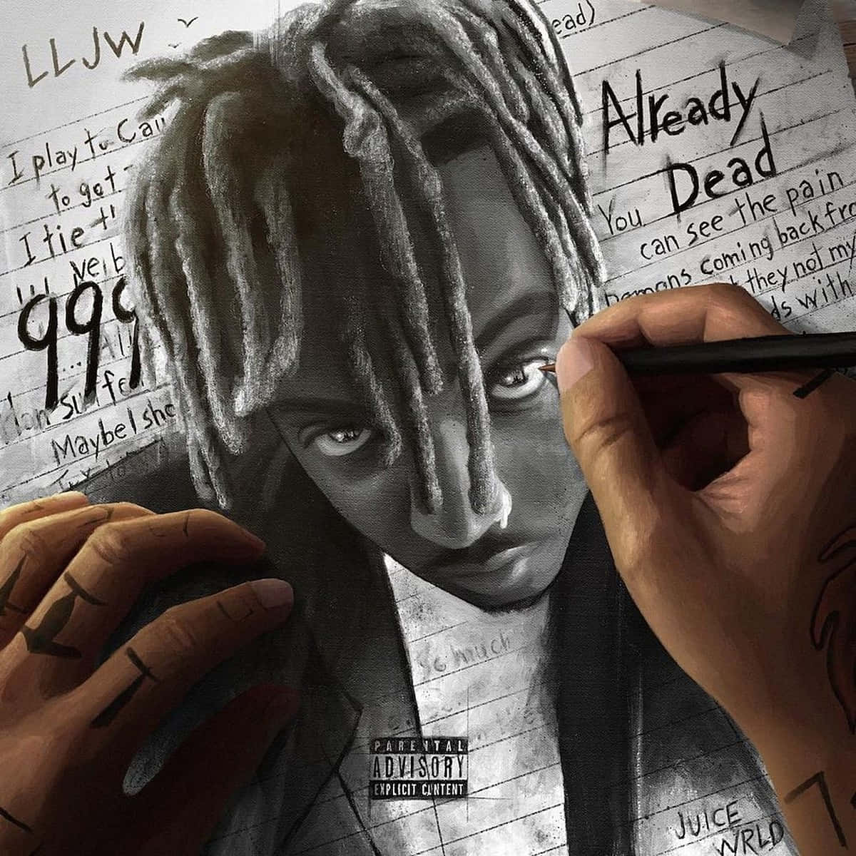 Juice Wrld Posthumous Drawing Background