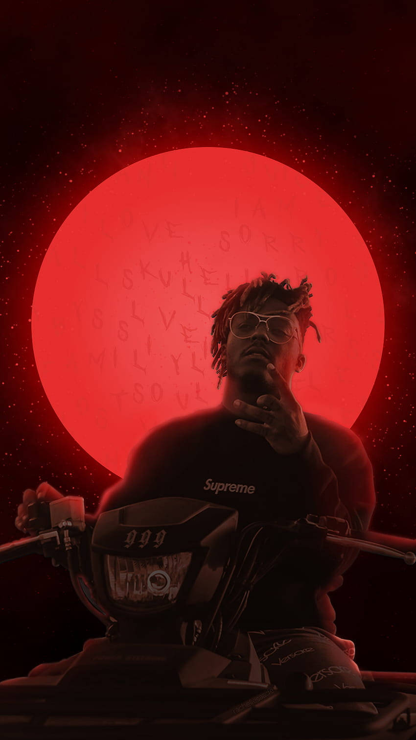 Juice Wrld Red Moon Phone Background