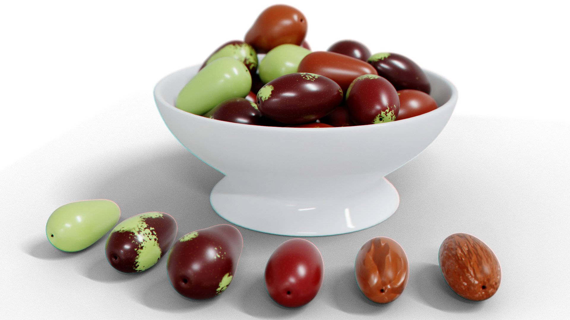 Jujube Fruit Fresh Seeds Background