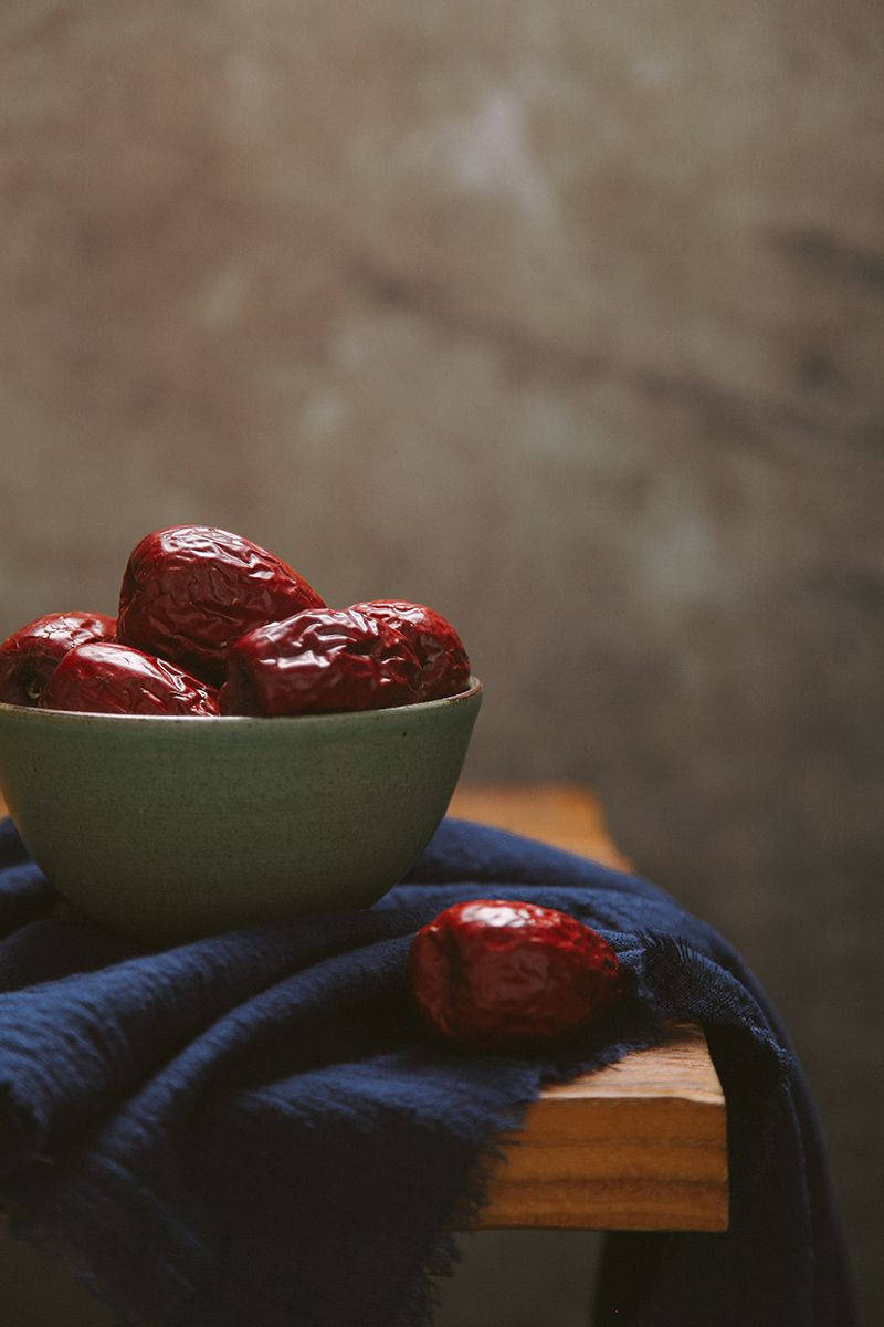 Jujube Seeds Blue Cloth Background