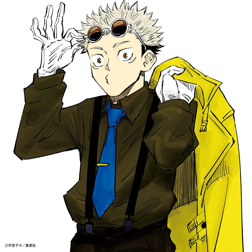 Jujutsu Kaisen Itadori With Yellow Coat Background