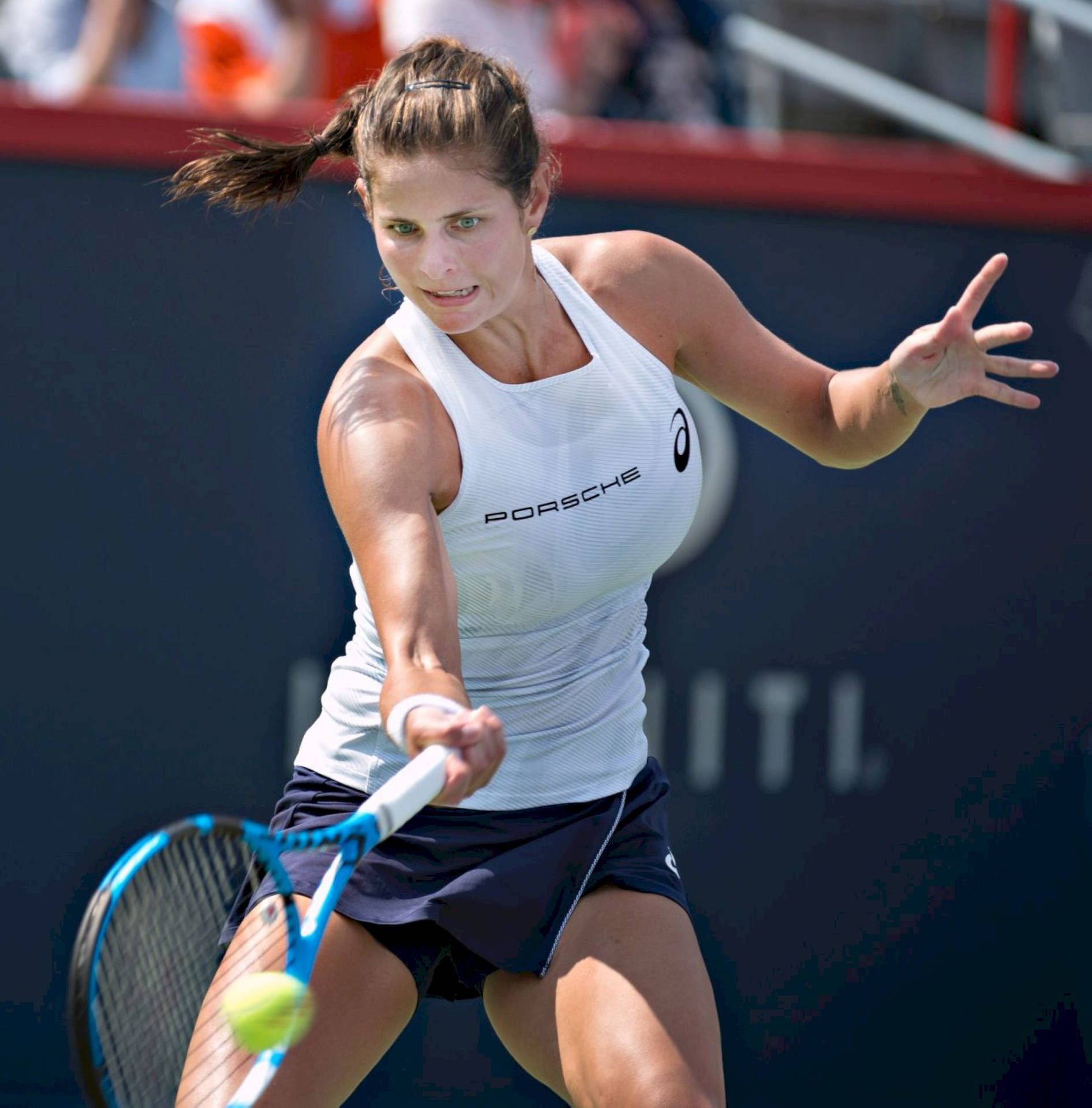 Julia Goerges Receiving Tennis Ball Background