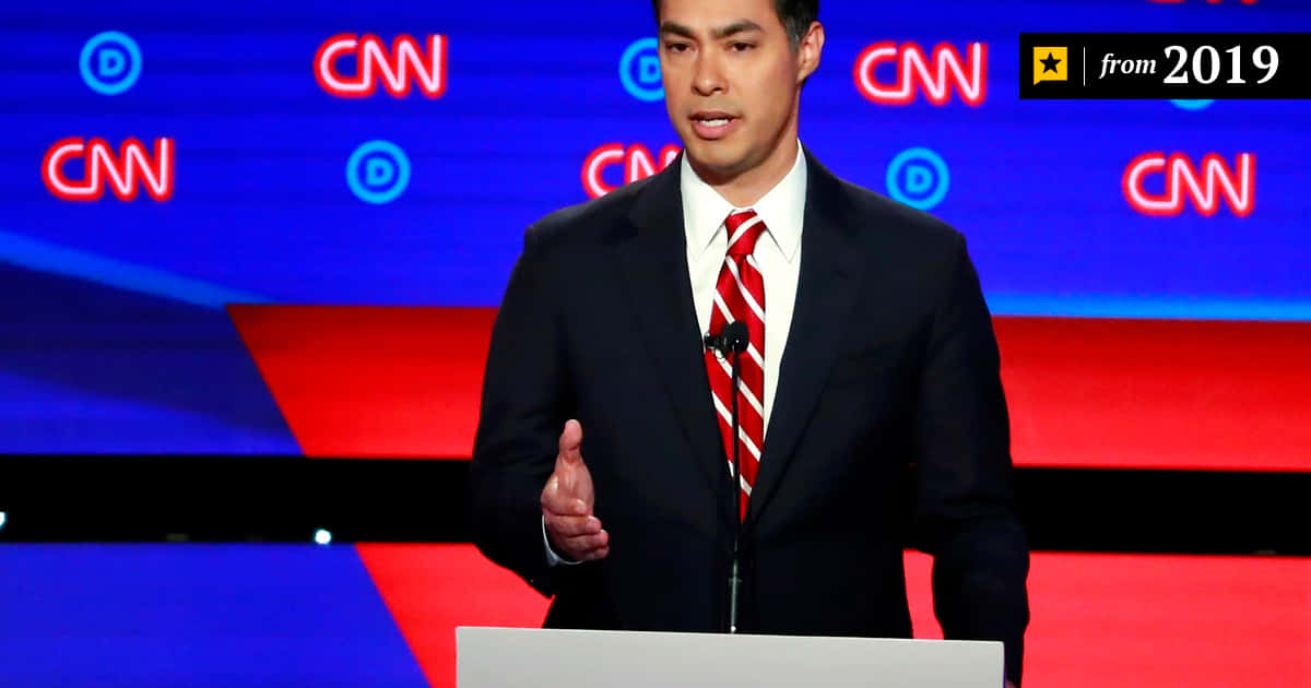 Julian Castro At A Presidential Debate Background