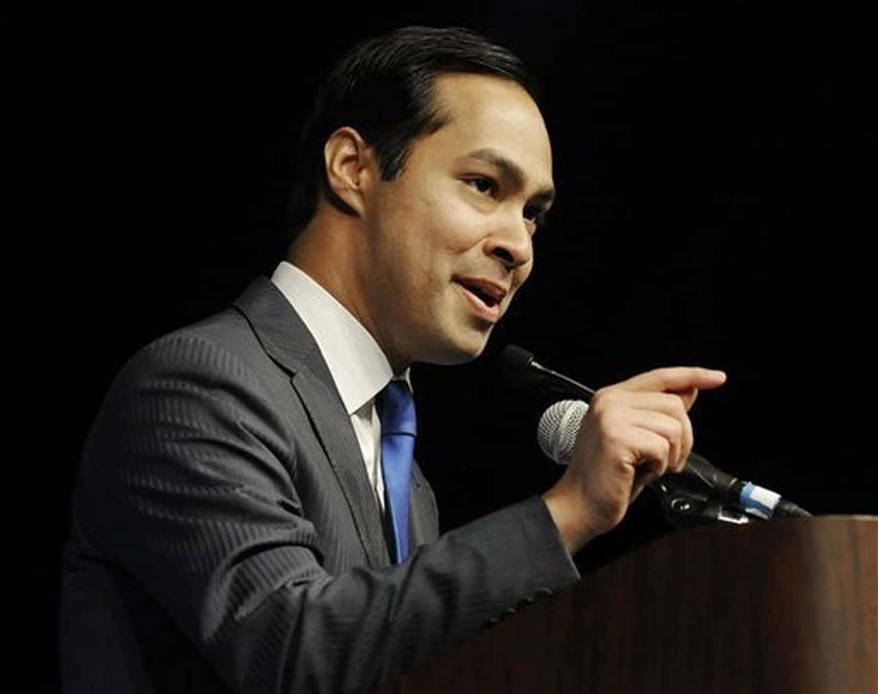 Julian Castro Pointing With Right Hand Background