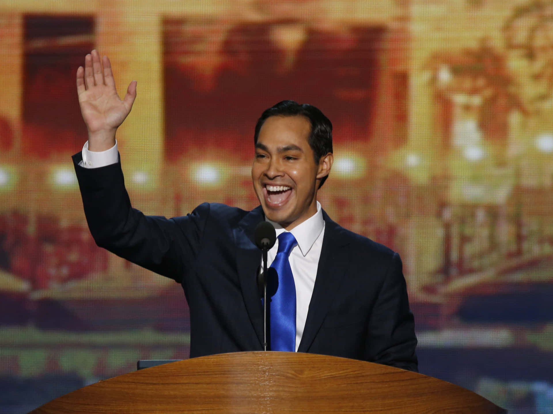 Julian Castro Raising His Hand Background