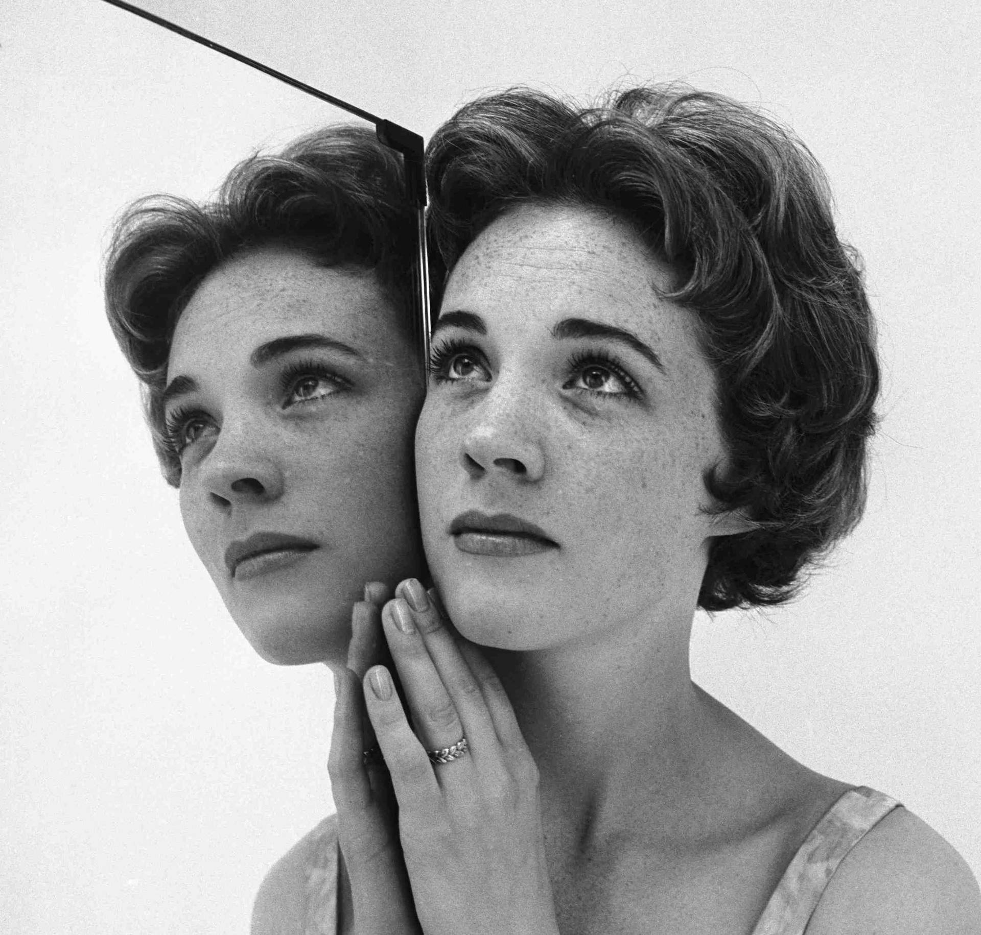 Julie Andrews In Mirror Reflection Background