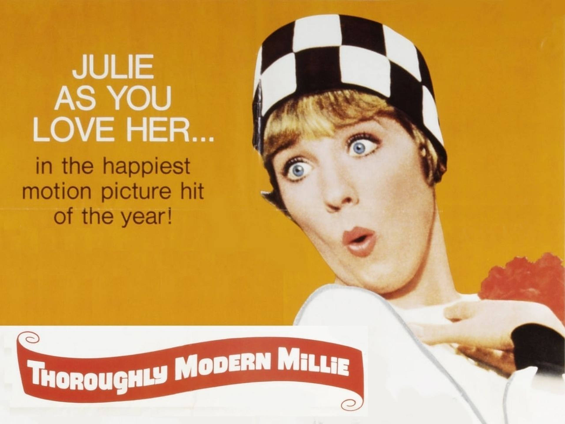 Julie Andrews Yellow Poster Background