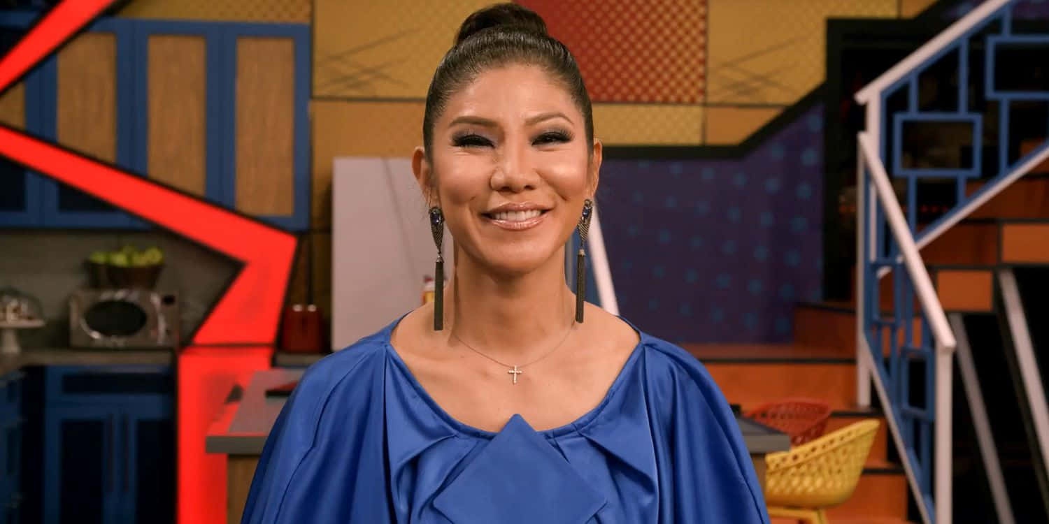 Julie Chen Blue Dress T V Set Background