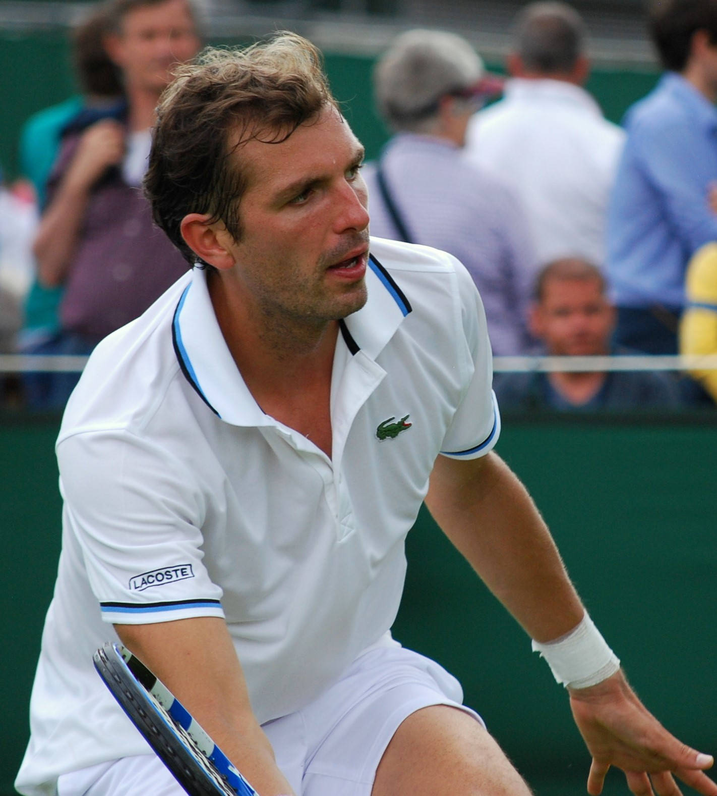 Julien Benneteau Doing A Forehand Volley Background