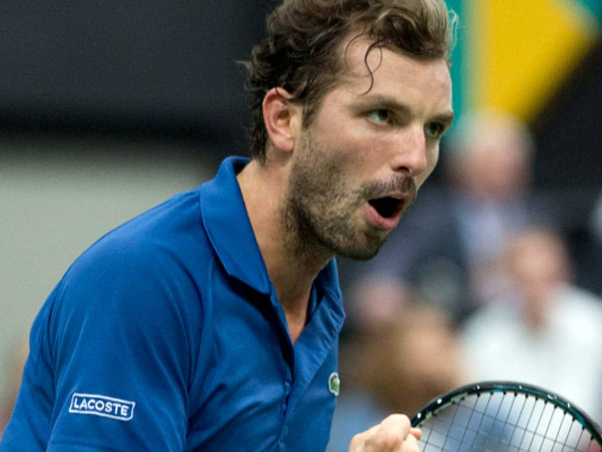 Julien Benneteau Engages In Intense Match Background