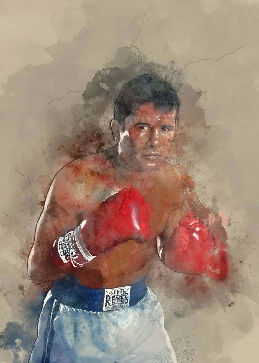 Julio Cesar Chavez Watercolor Style Artwork