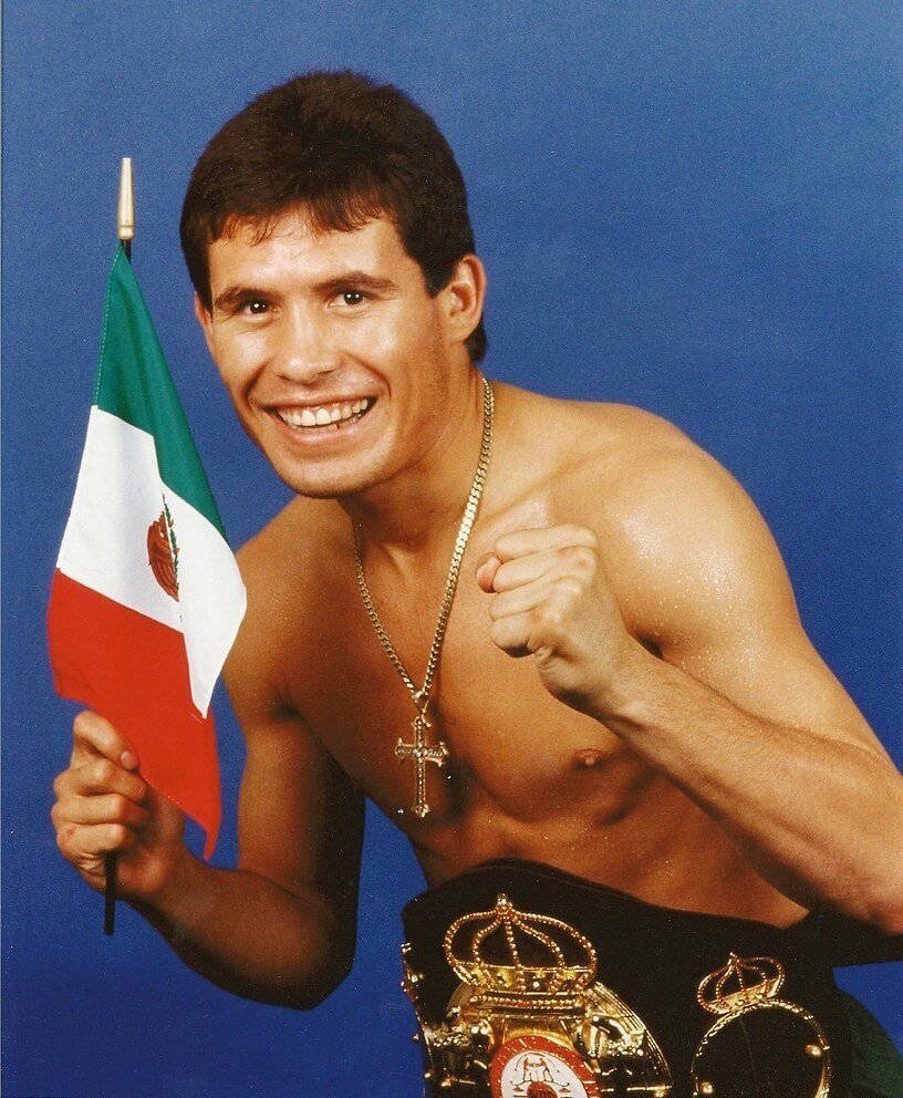 Julio Cesar Chavez With Mexican Flag Background