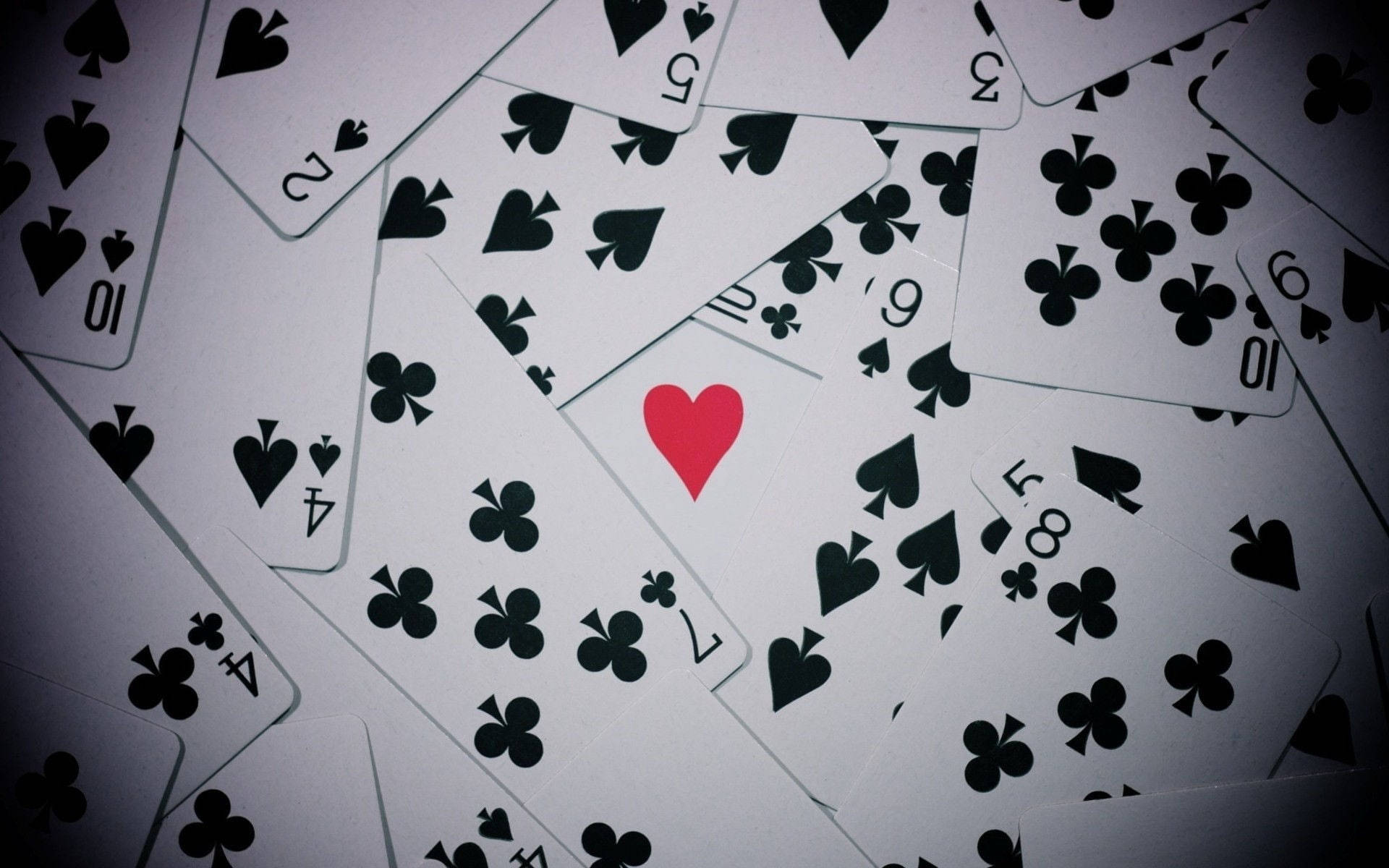 Jumbled Heart Playing Cards Chaos Background