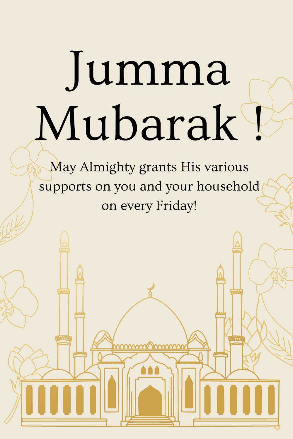 Jumma Mubarak Minimalist Mosque Background