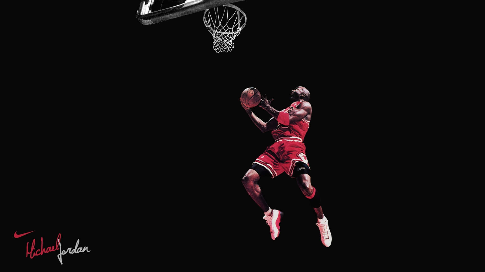 Jump With Style In Red Jordan Background