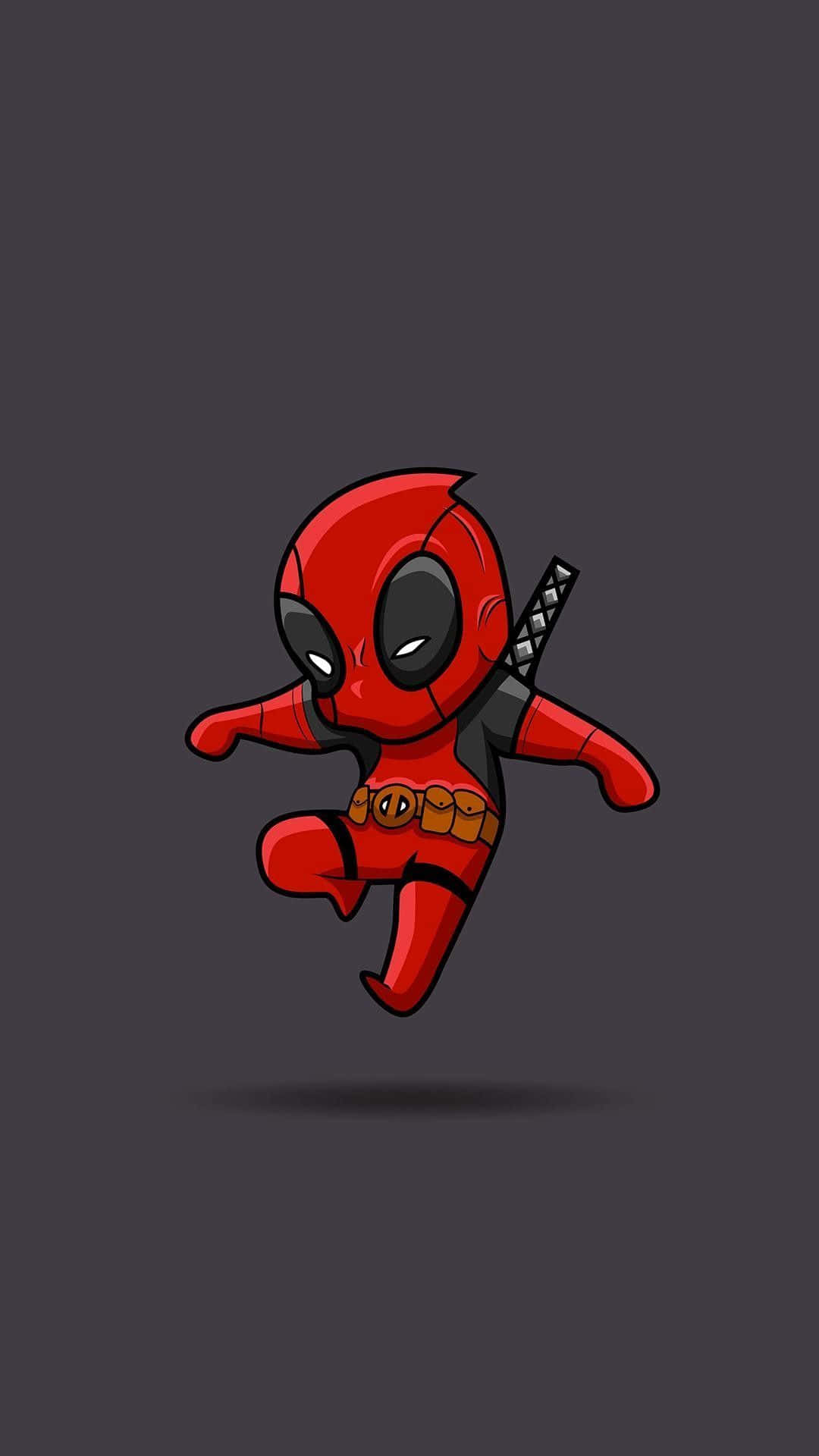 Jumping Deadpool Logo Background