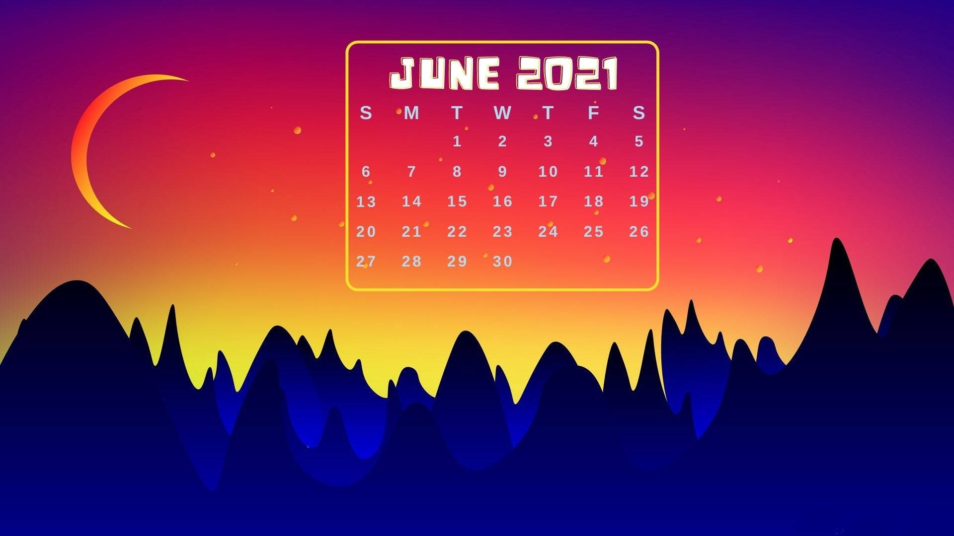 June 2021 Calendar 1920 X 1080 Background