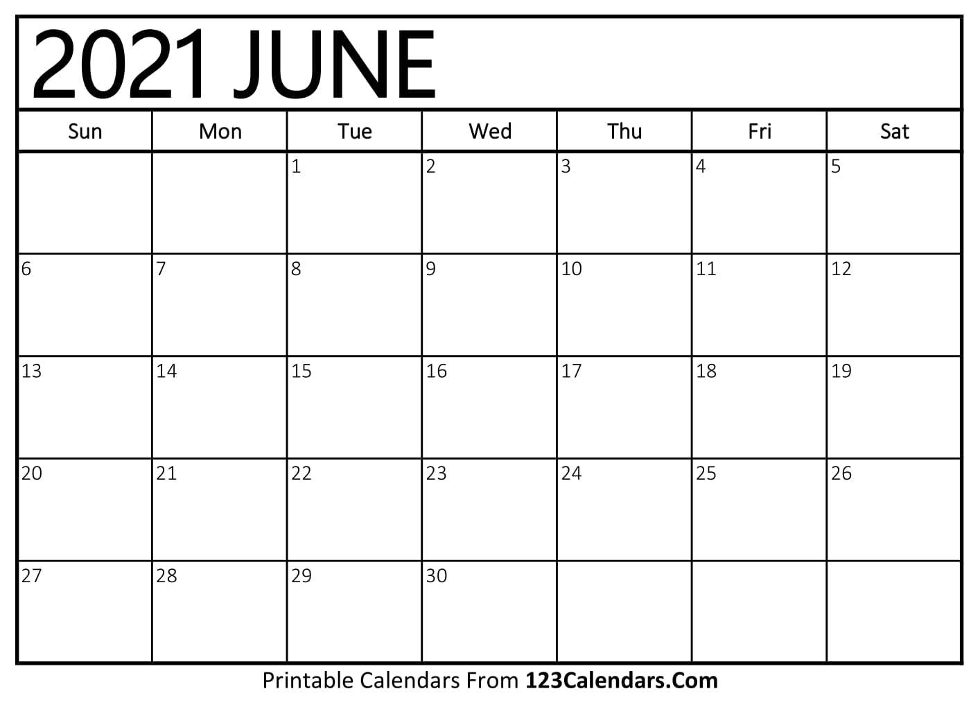 June 2021 Calendar With A Beach Background