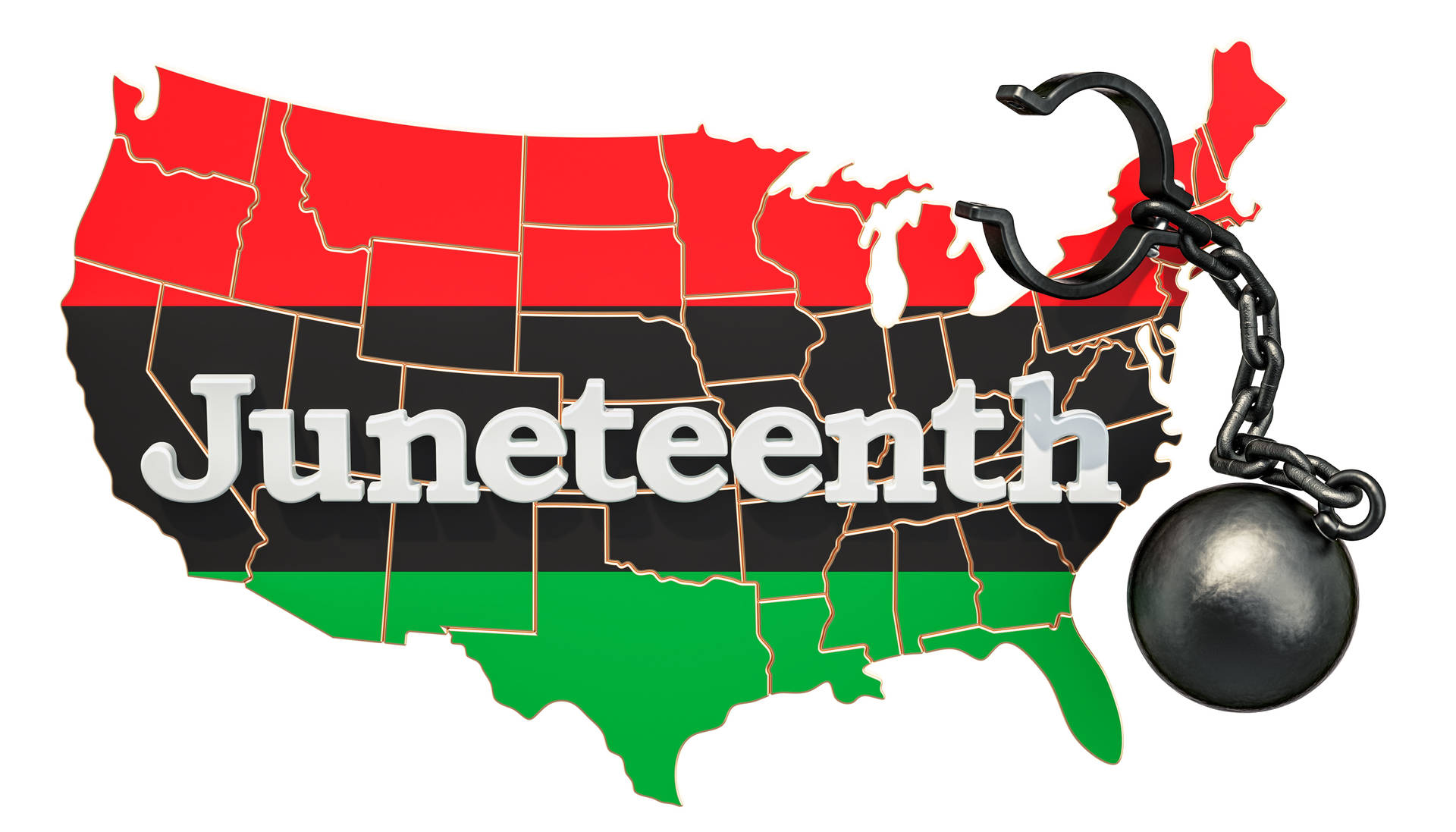 Juneteenth Ball And Chain Illustration Background