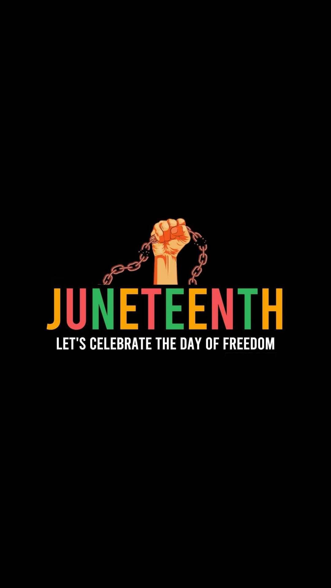 Juneteenth Closed Fist Illustration With Chain Background