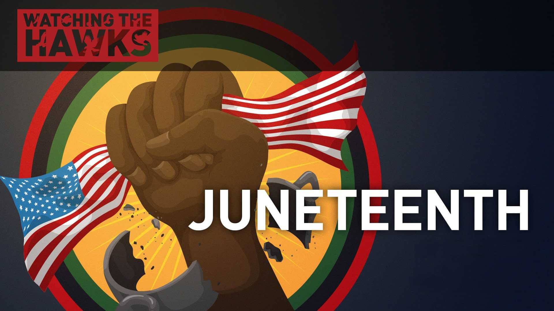Juneteenth Closed Fist With Flag Background