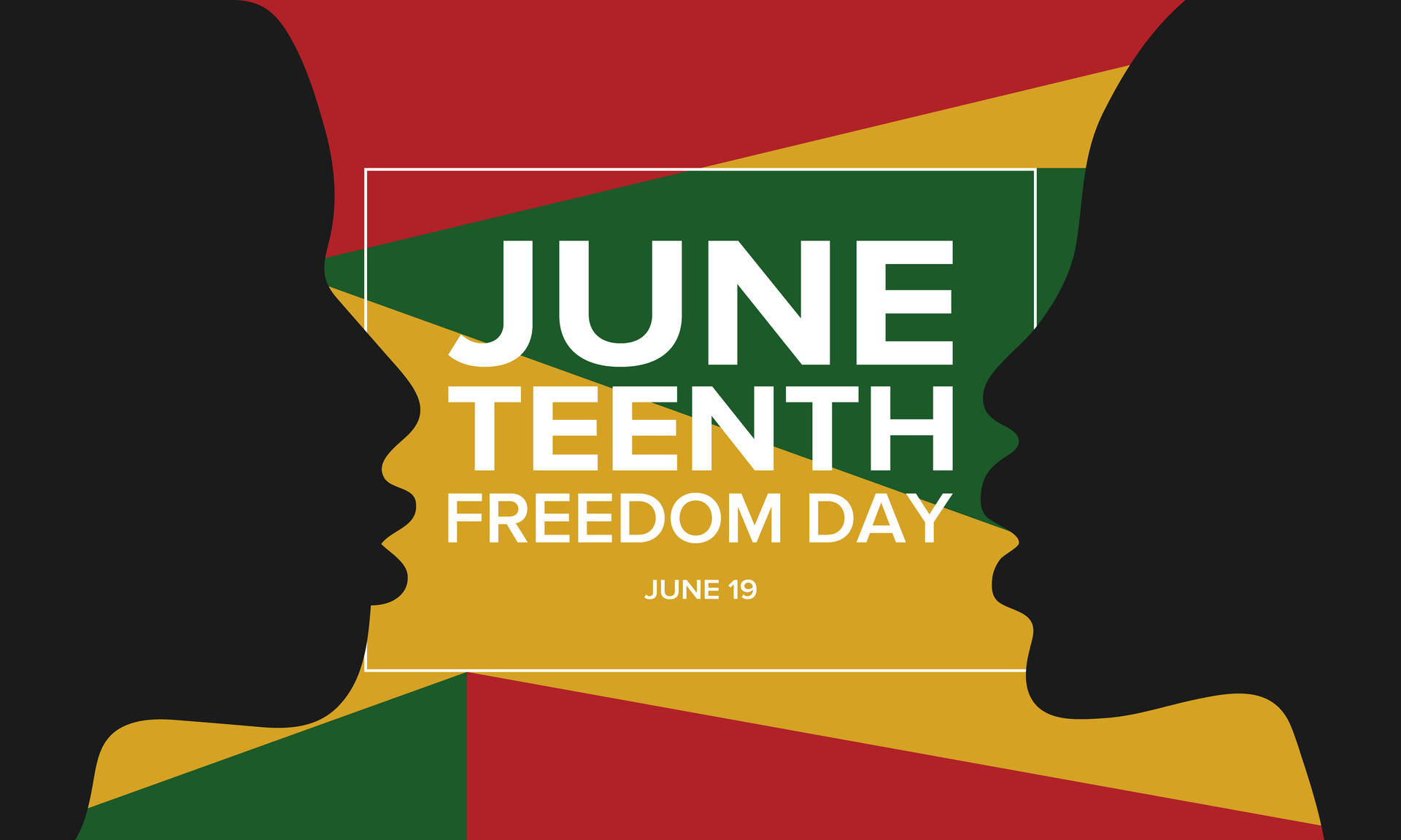 Juneteenth With Human Faces Silhouettes Background