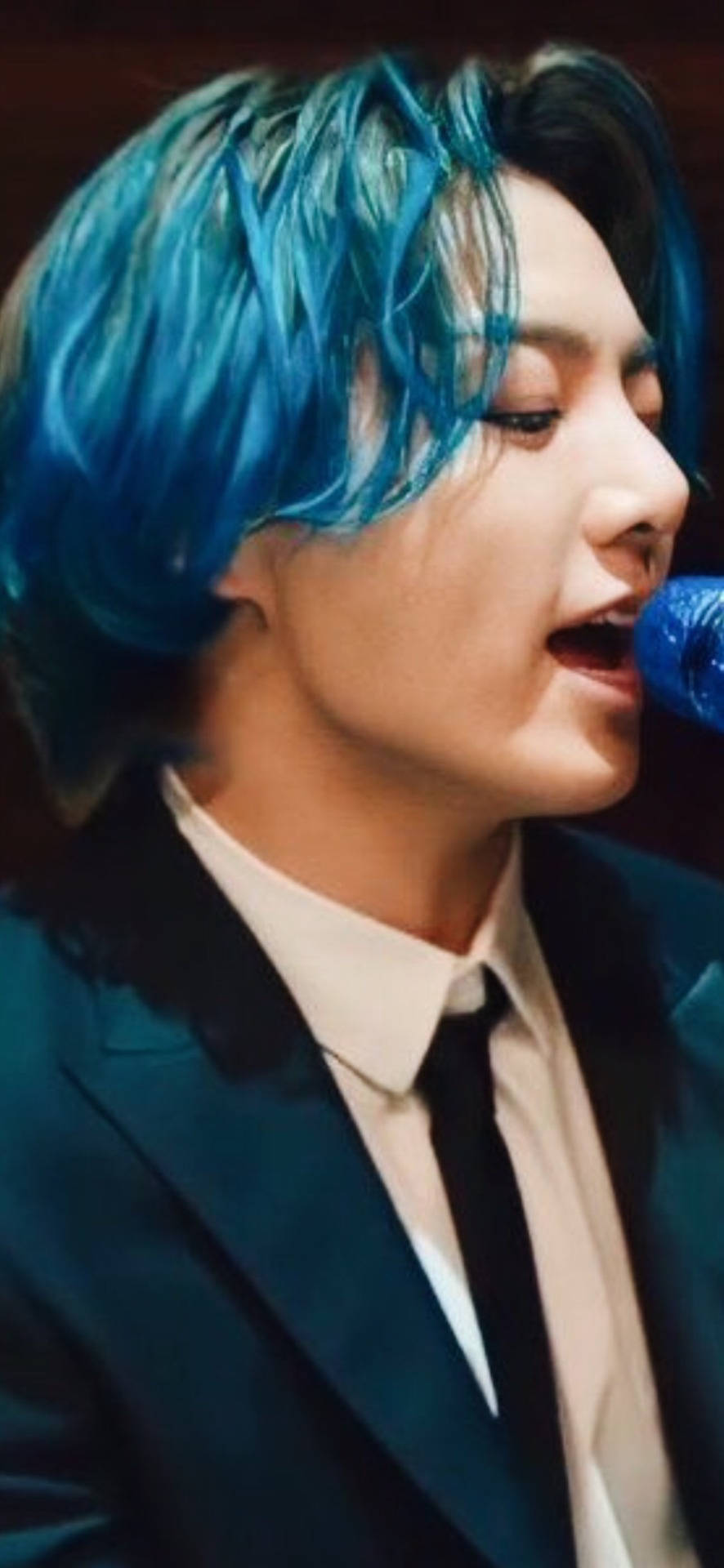 Jung Kook Blue Hair Background
