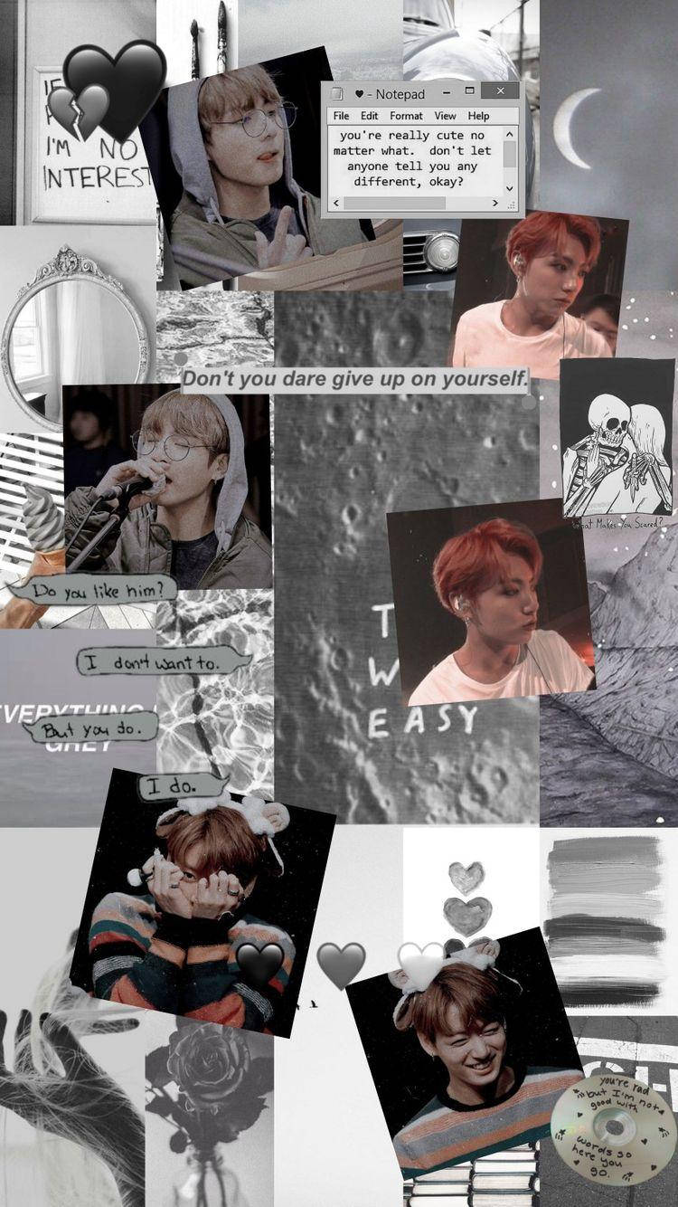 Jungkook Aesthetic In Gray Background