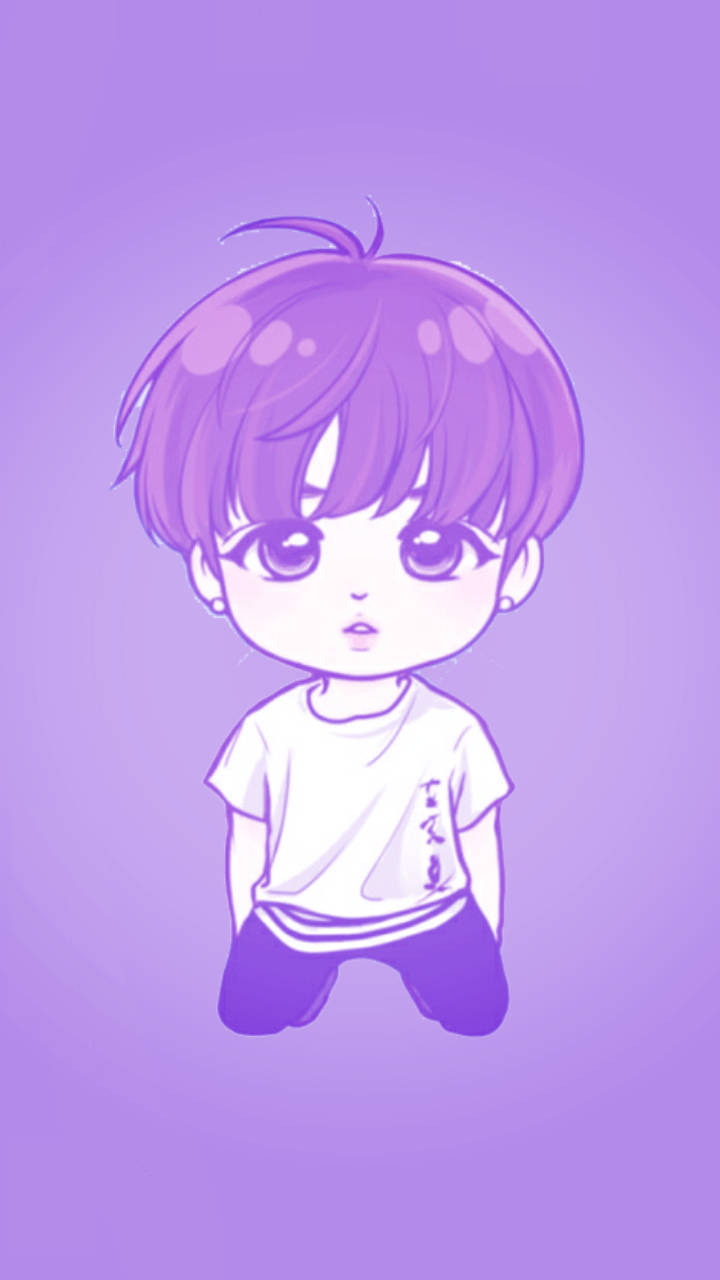 Jungkook Cute Boy Cartoon Background