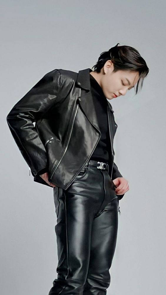 Jungkook In Leather Jacket Background